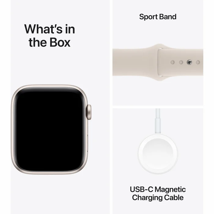 Viedpulkstenis Apple Watch SE 2023 GPS + Cellular 44mm Starlight Aluminium Case with Starlight Sport Band - M/L